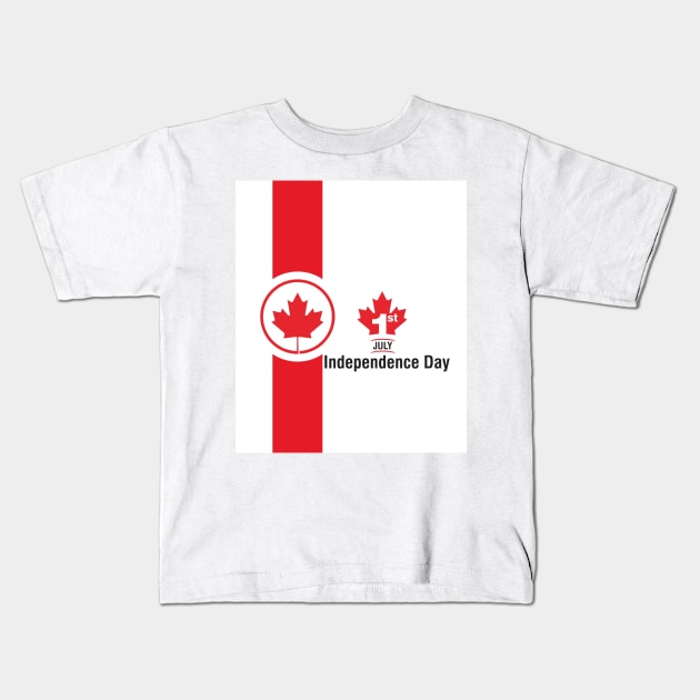 1st July Canada Independence Day Kids T-Shirt by RedoneDesignART